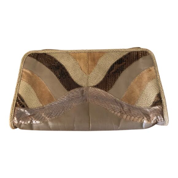 Steglo for Trotting Shoulder Bag Snakeskin Patchwork Retro Wave Textured Purse - Picture 1 of 13